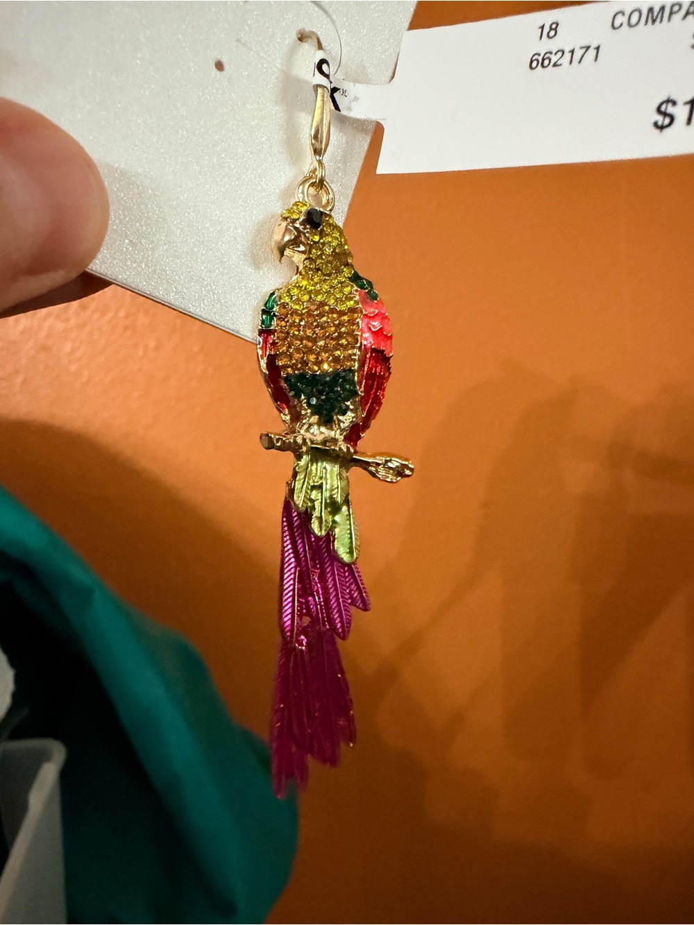 Natasha Multicolor Parrot Drop Earrings - Picture 3 of 3